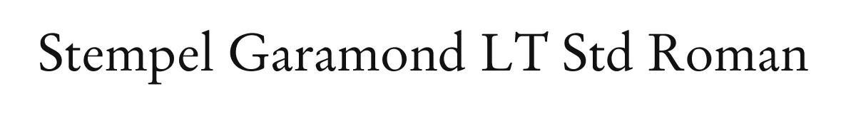 Stempel Garamond LT Std Roman original font preview