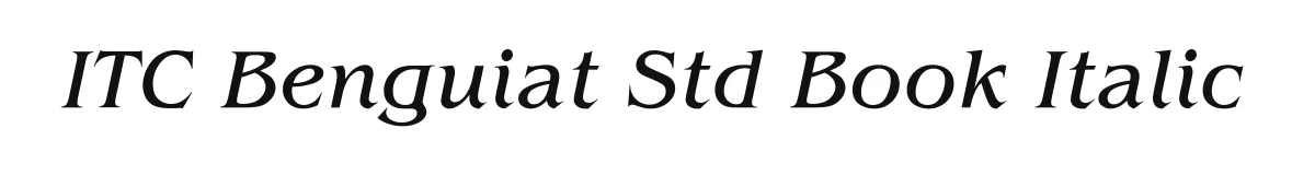 ITC Benguiat Std Book Italic original font preview