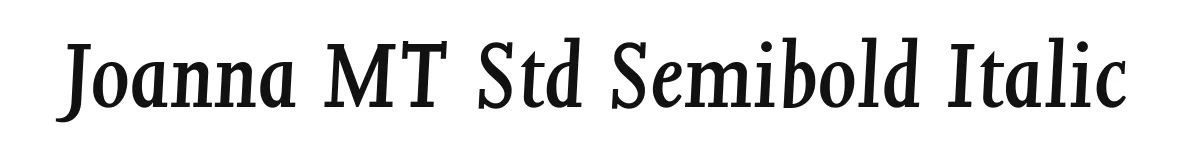 Joanna MT Std Semibold Italic original font preview