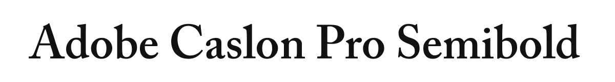 Adobe Caslon Pro Semibold original font preview