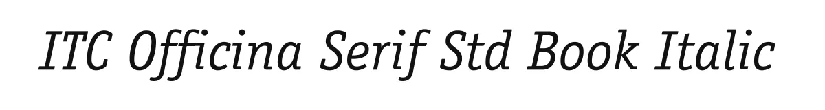 ITC Officina Serif Std Book Italic original font preview