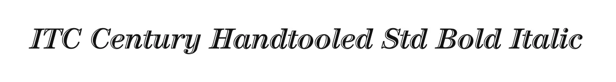 ITC Century Handtooled Std Bold Italic original font preview