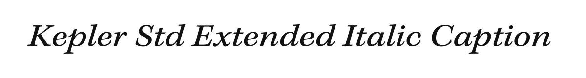 Kepler Std Extended Italic Caption original font preview
