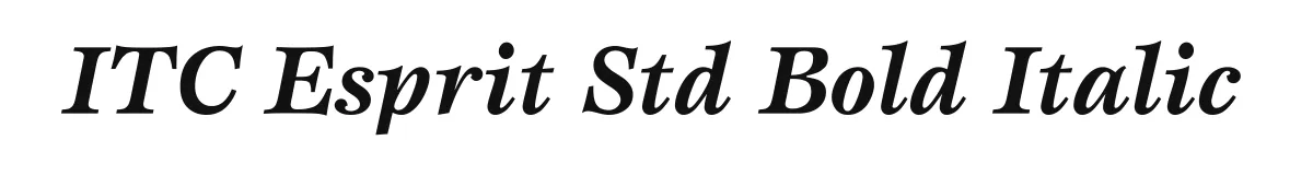 ITC Esprit Std Bold Italic original font preview