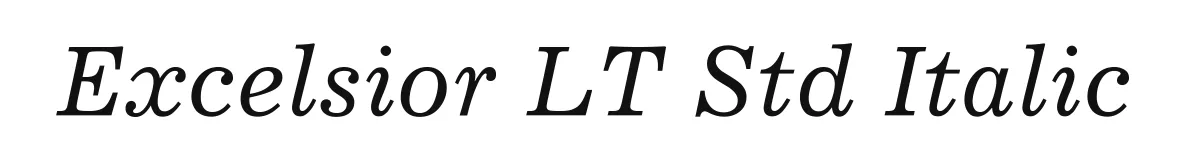 Excelsior LT Std Italic original font preview