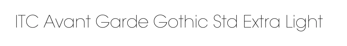 ITC Avant Garde Gothic Std Extra Light original font preview