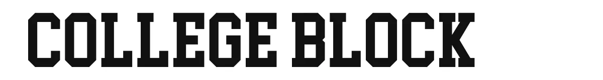 College Block font preview