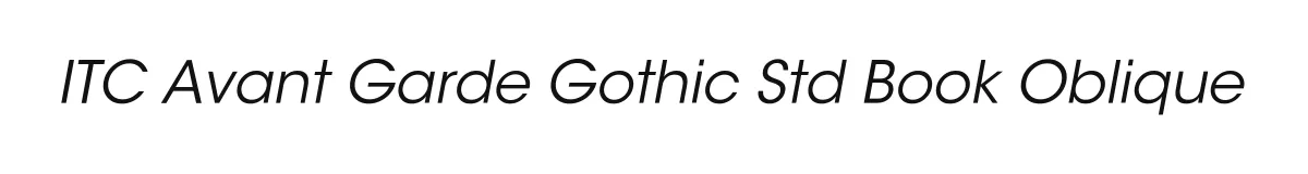 ITC Avant Garde Gothic Std Book Oblique original font preview
