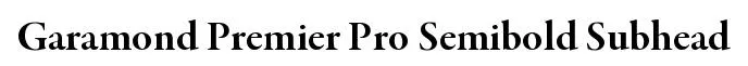 Garamond Premier Pro Semibold Subhead