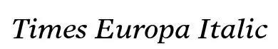 Times Europa Italic