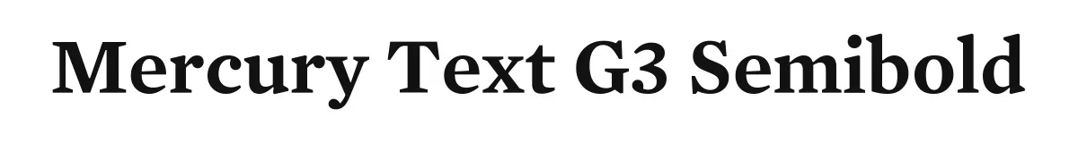 Mercury Text G3 Semibold original font preview