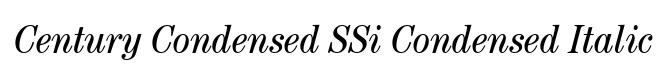 Century Condensed SSi Condensed Italic
