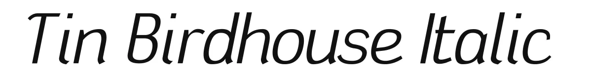 Tin Birdhouse Italic font preview