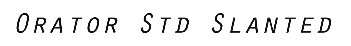 Orator Std Slanted original font preview