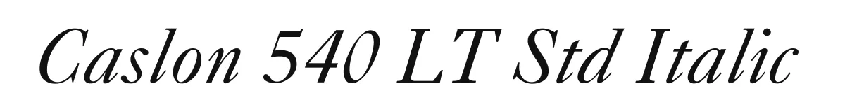 Caslon 540 LT Std Italic original font preview