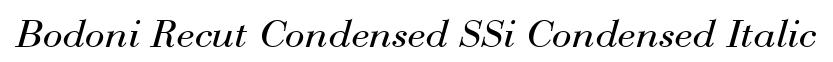 Bodoni Recut Condensed SSi Condensed Italic