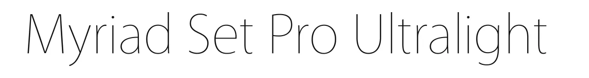 Myriad Set Pro Ultralight font preview