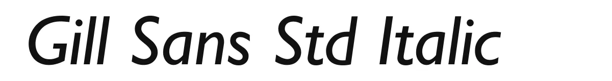 Gill Sans Std Italic font preview