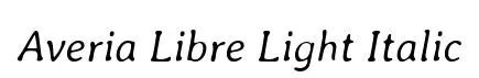 Averia Libre Light Italic