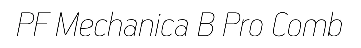 PF Mechanica B Pro Comb font preview