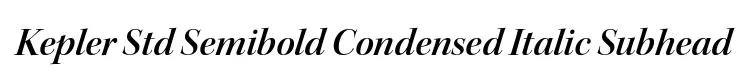 Kepler Std Semibold Condensed Italic Subhead