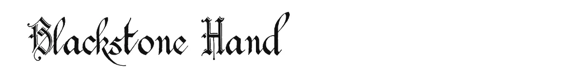 Blackstone Hand font preview