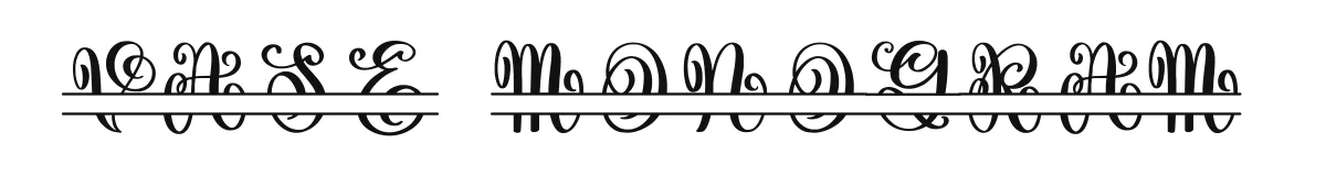Vase Monogram original font preview