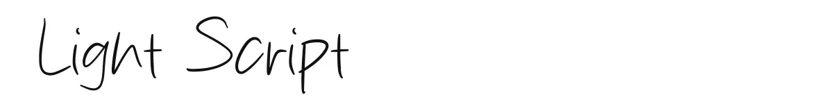 Light Script font preview