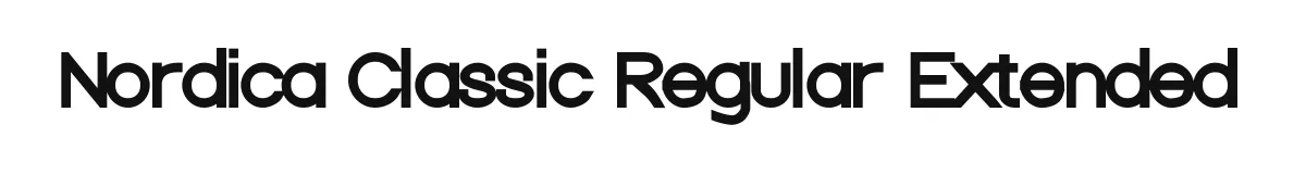 Nordica Classic Regular Extended original font preview
