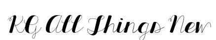 KG All Things New original font preview