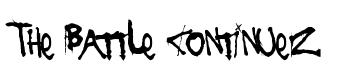 The Battle Continuez original font preview
