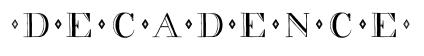 decadence original font preview