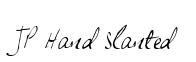 JP Hand Slanted original font preview