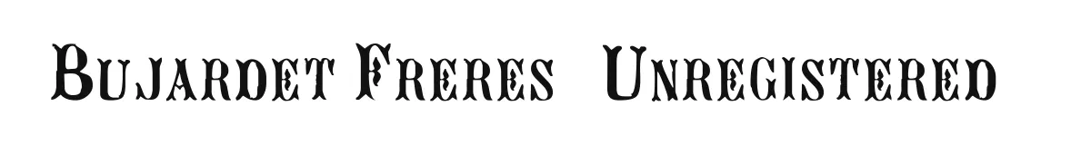 Bujardet Freres (Unregistered) original font preview