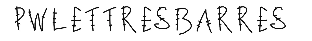 PWLettresbarres original font preview