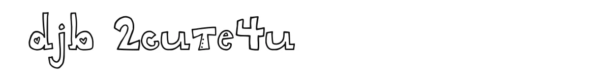 DJB 2CUTE4U original font preview