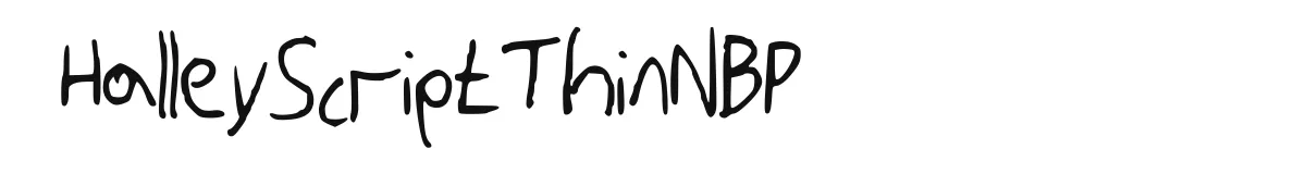 HalleyScriptThinNBP original font preview