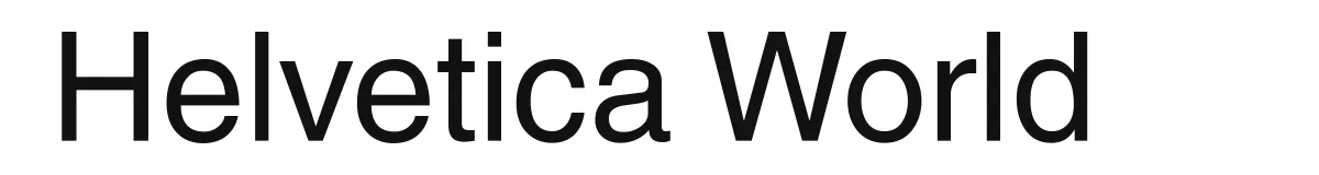 Helvetica World font preview
