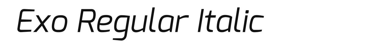 Exo Regular Italic original font preview