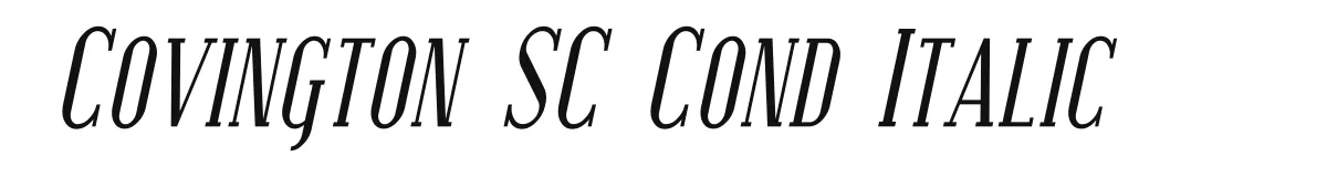 Covington SC Cond Italic original font preview