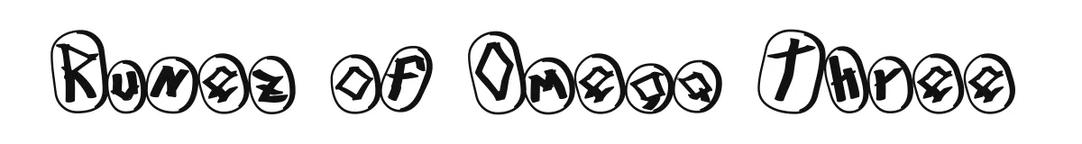 Runez of Omega Three original font preview