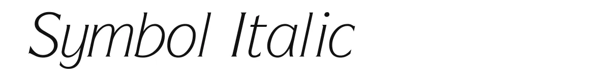 Symbol Italic original font preview