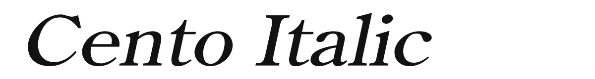 Cento Italic original font preview