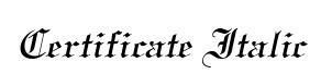Certificate Italic
