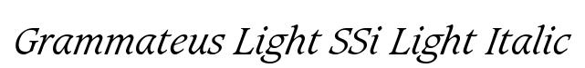 Grammateus Light SSi Light Italic