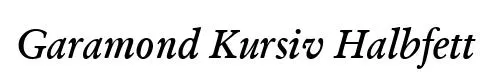 Garamond Kursiv Halbfett