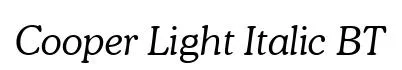 Cooper Light Italic BT