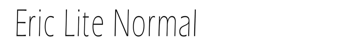 Eric Lite Normal original font preview