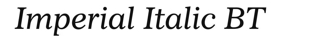 Imperial Italic BT original font preview