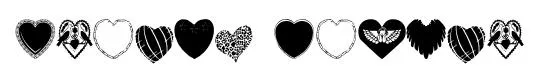 Hearts Galore original font preview